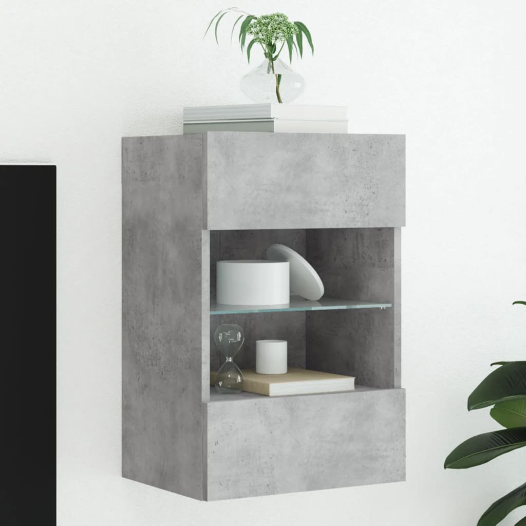 Walplus Engineered Wood TV Wall Cabinet - Concrete Grey - 40 x 30 x 60.5 cm