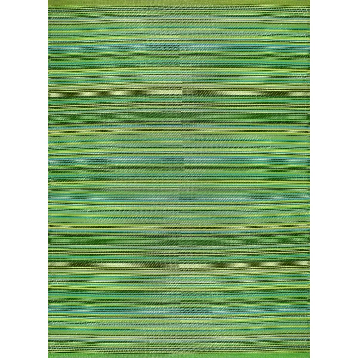 The Rugs Green Rainbow Reversible Striped Outdoor Rug - 120 x 160cm