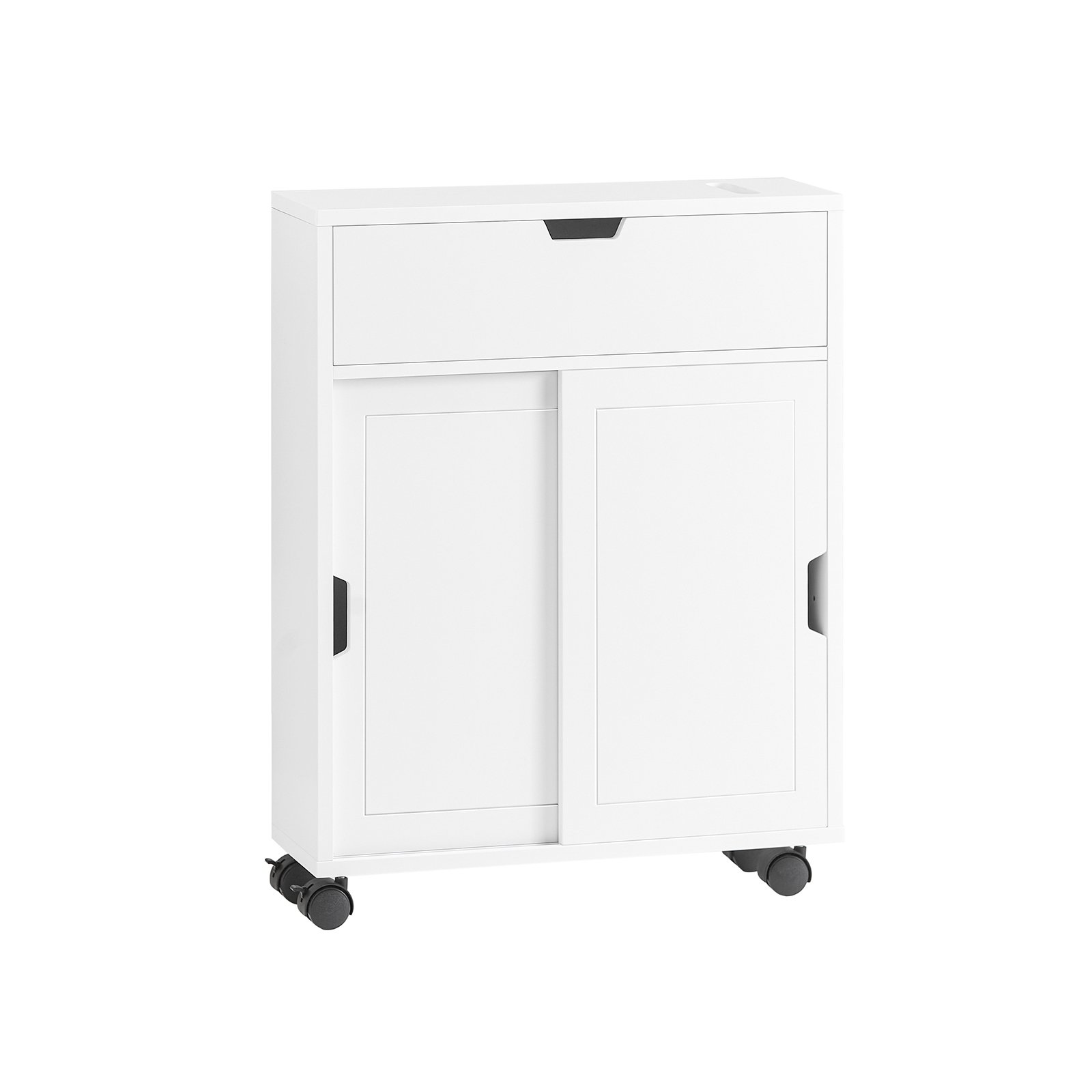SoBuy 1 Drawer 2 Door Movable Slim Toilet Paper Holder - White
