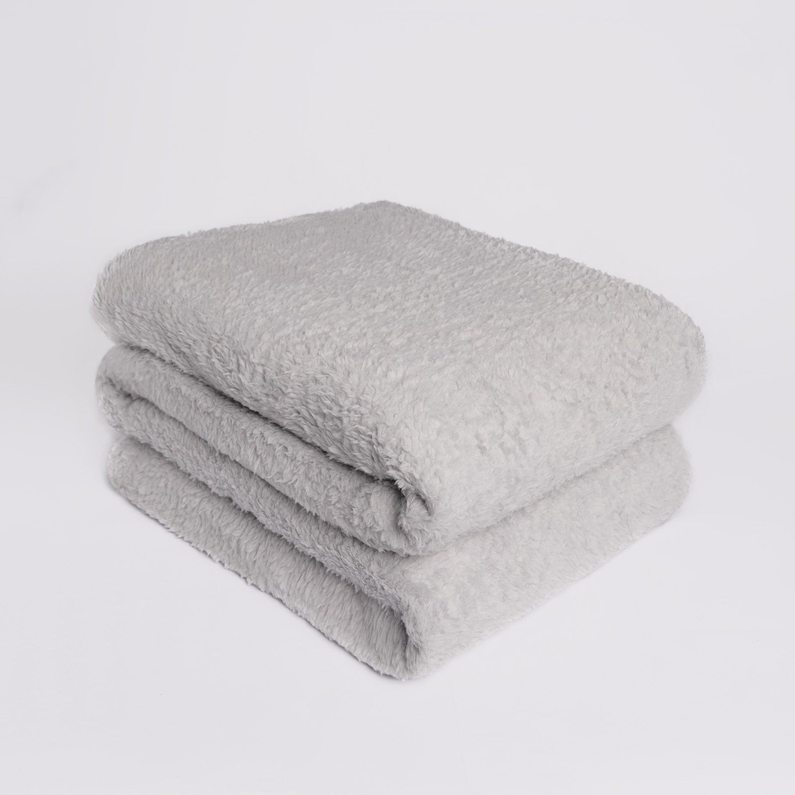 OHS Teddy Fleece Blanket Throw - 200 x 240cm - Grey