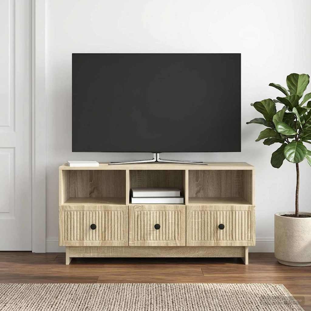 Walplus Engineered Wood TV Cabinet - Sonoma Oak - 102 x 34.5 x 50 cm