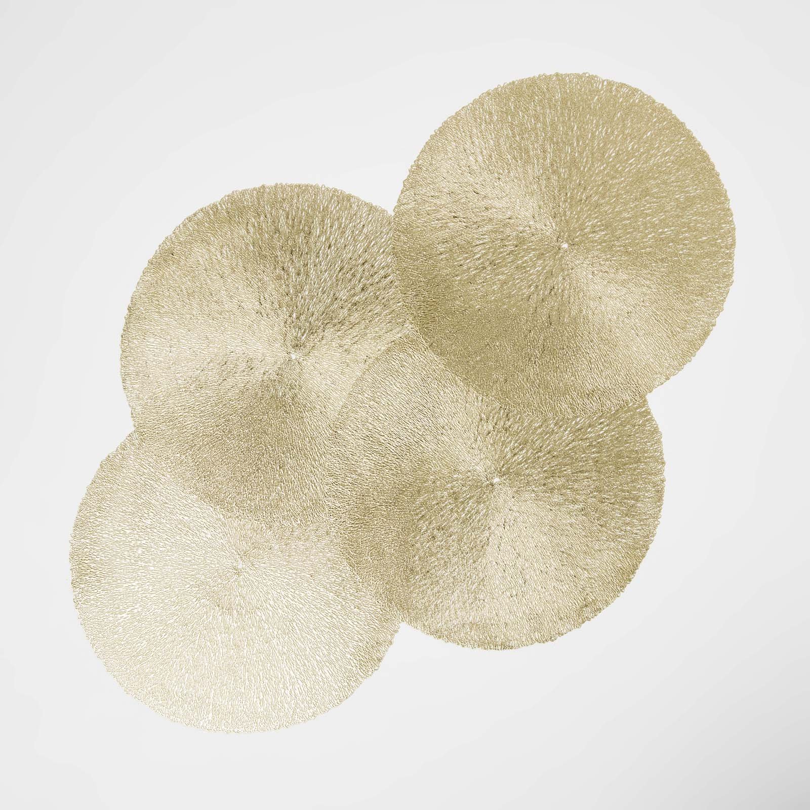 Homescapes Pack of 4 Round Decorative Placemats - Gold