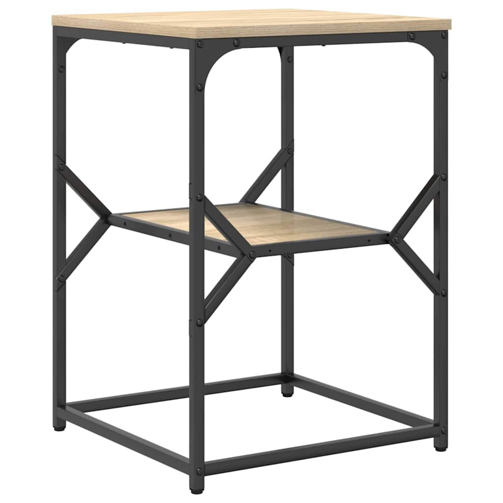 Walplus Engineered Wood and Steel Side Table - Sonoma Oak - 41 x 40 x 60 cm