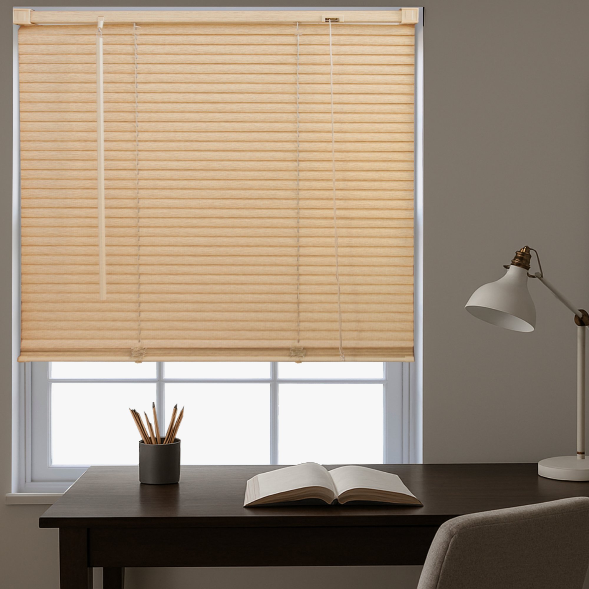 Furnished Natural PVC Venetian Blind - 150 x 150cm