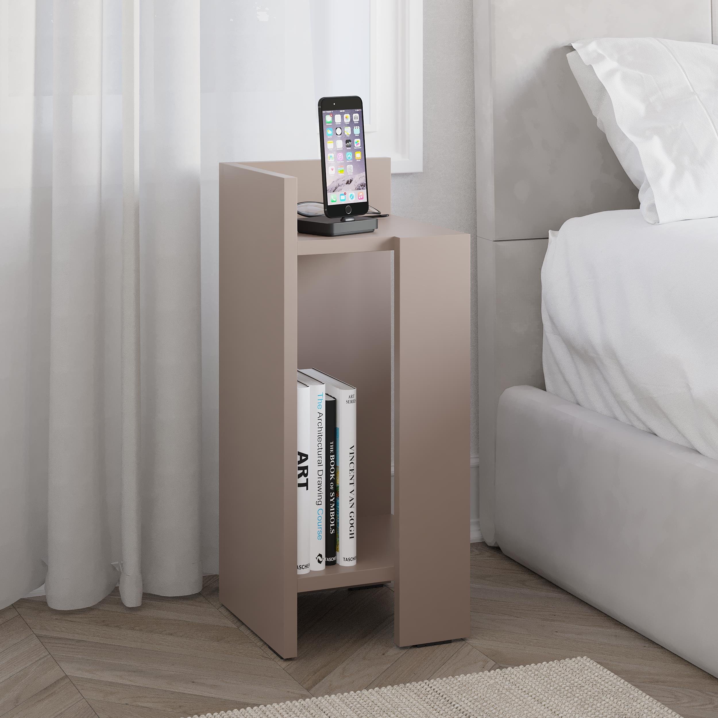 Decortie Elos Collection Particleboard Bedside Table - Mocha