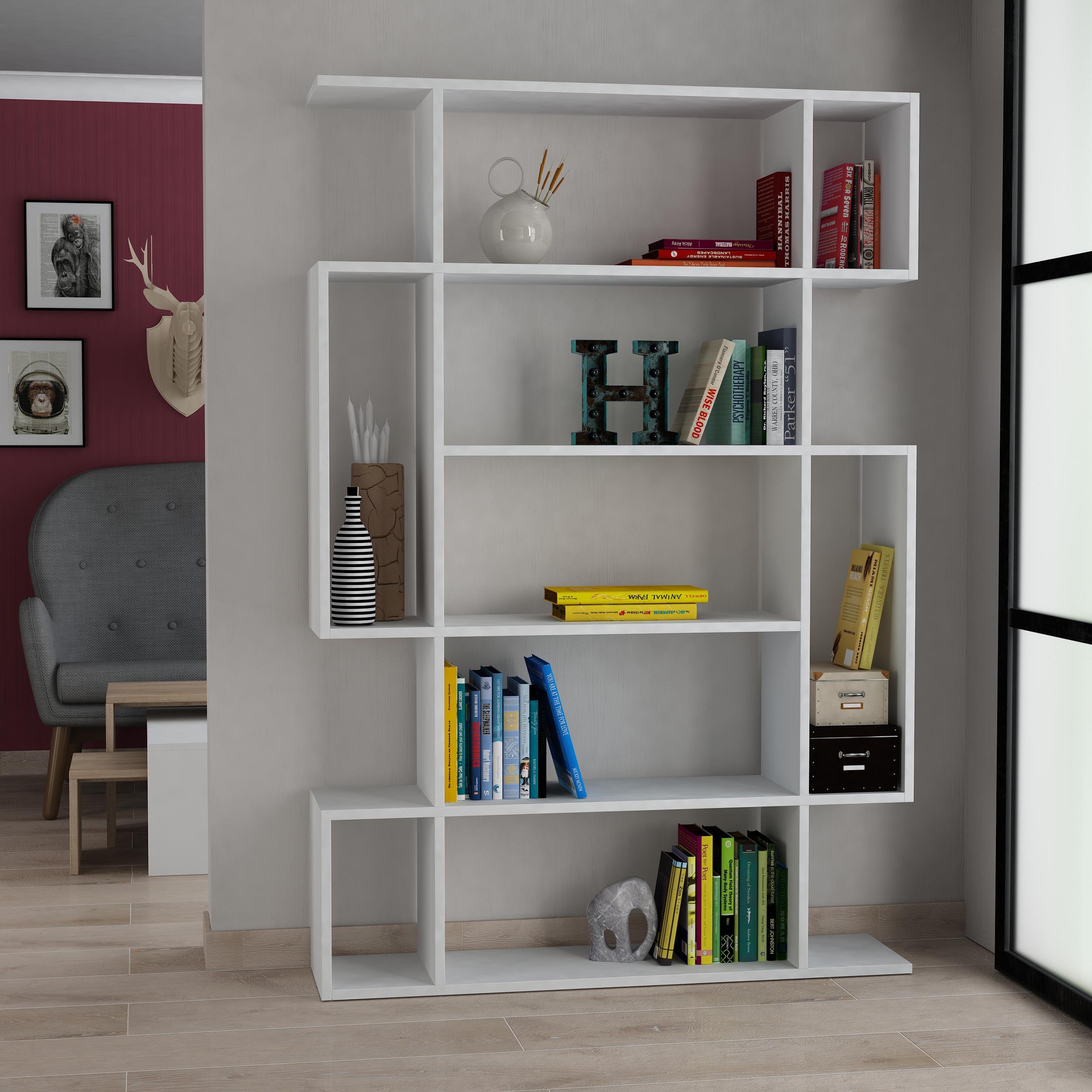 Decortie Mito Particleboard Bookcase - White