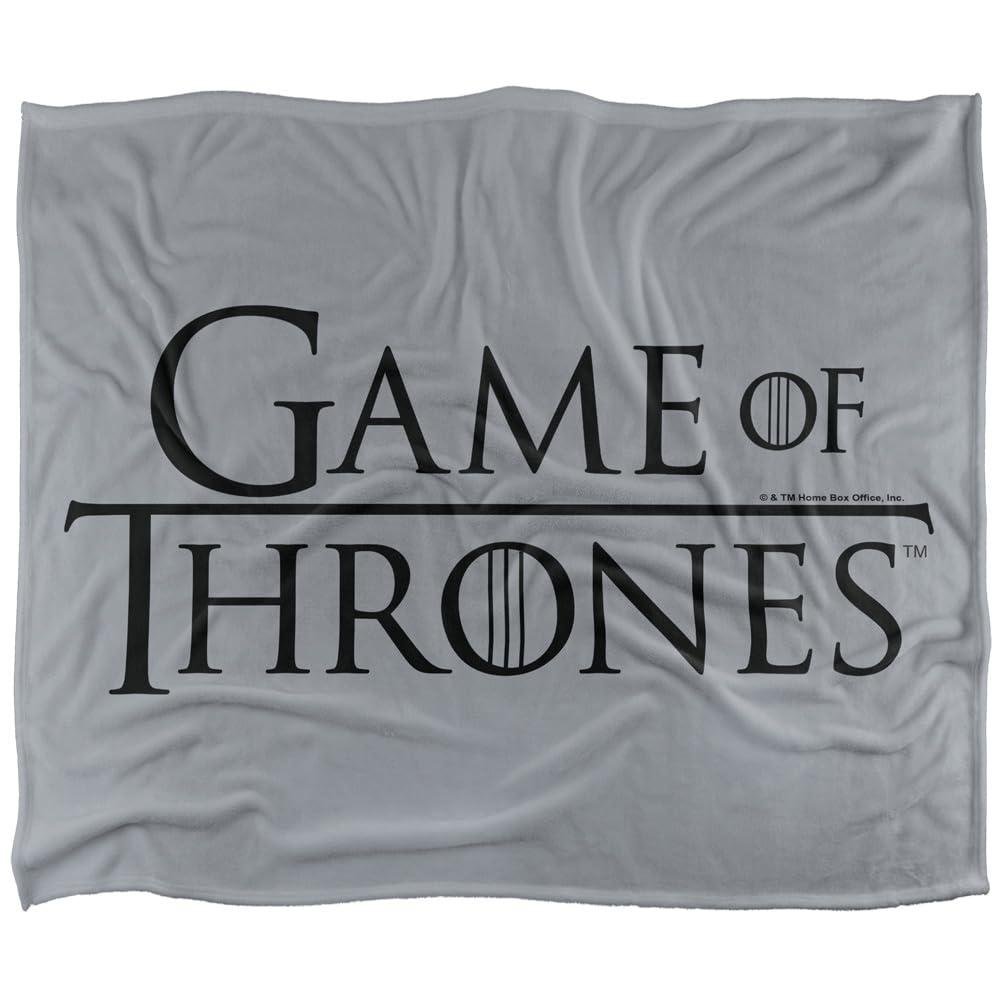 Game Of Thrones Logo Soft Touch Black & Grey Blanket - 147cm x 91cm