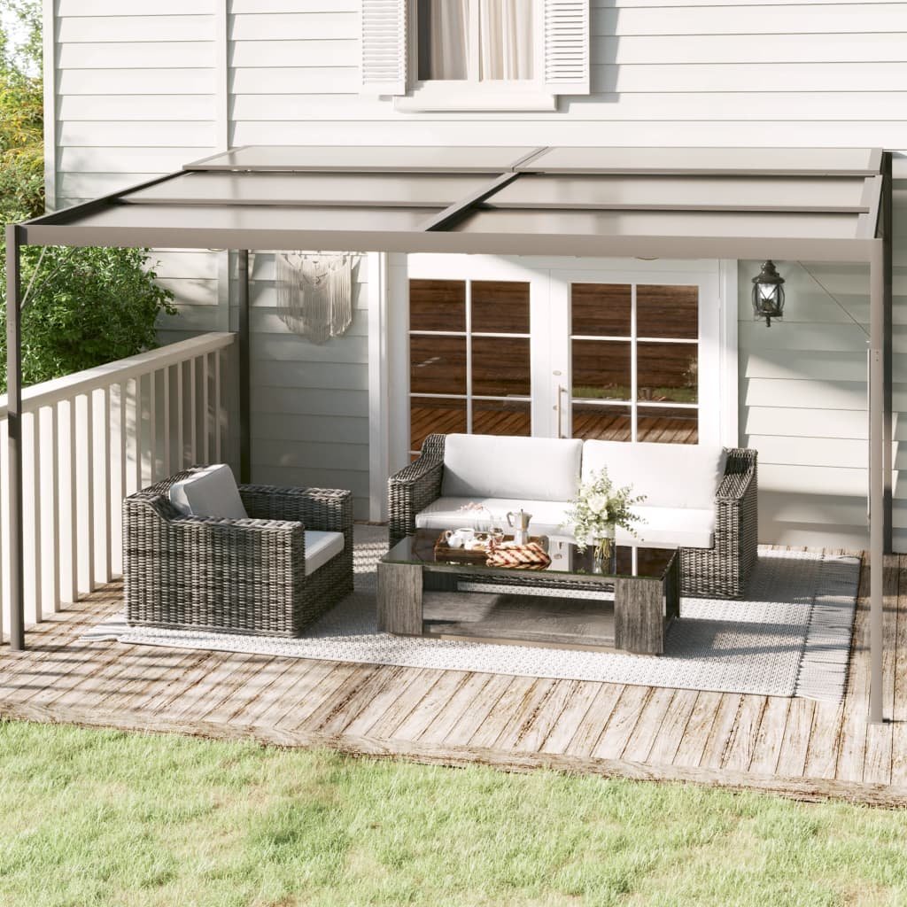 Walplus 4 x 3 x 2.5 m Aluminium Steel Gazebo with Roof - Anthracite