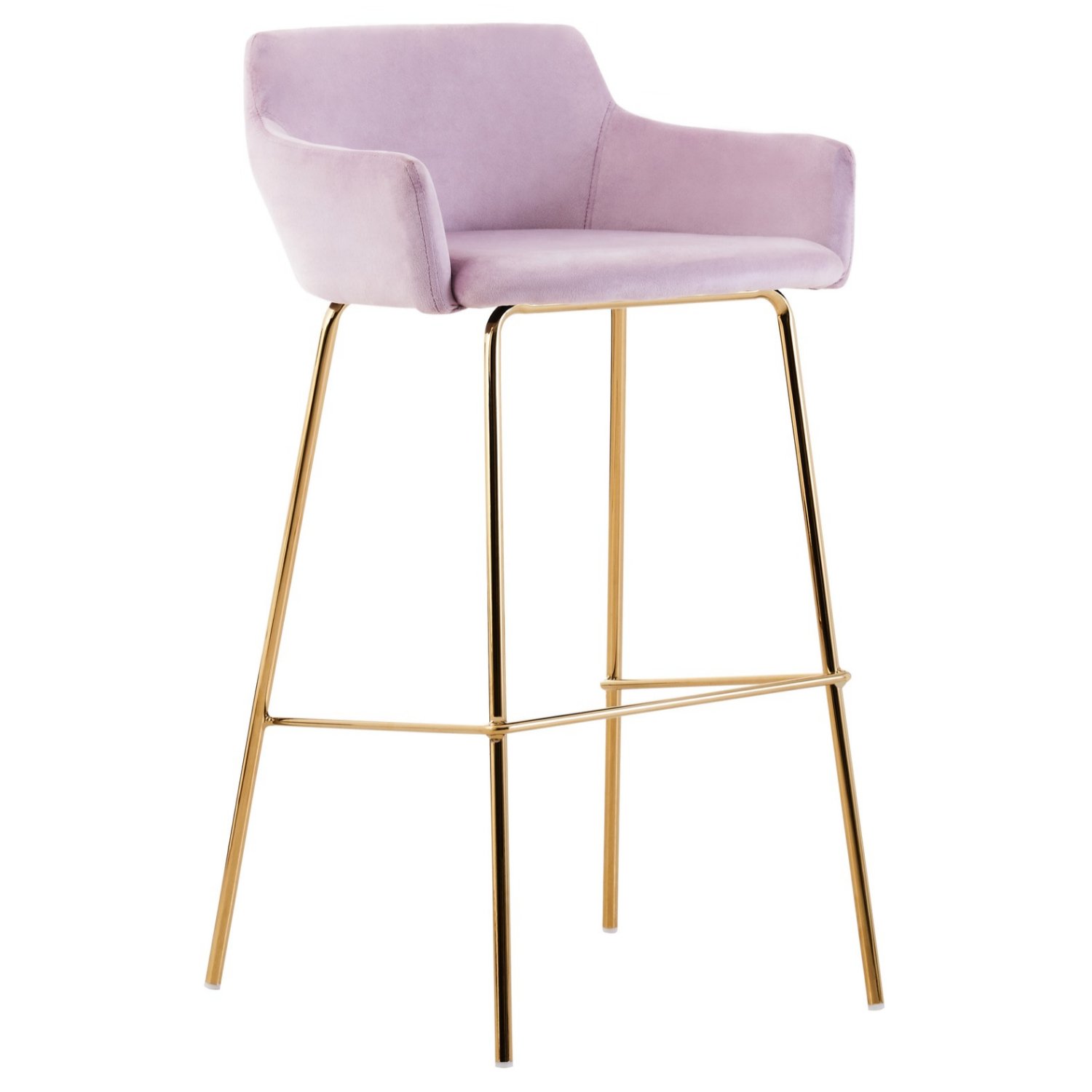 Orsina Tamzin Velvet Low Back Bar Chair – Pink & Gold