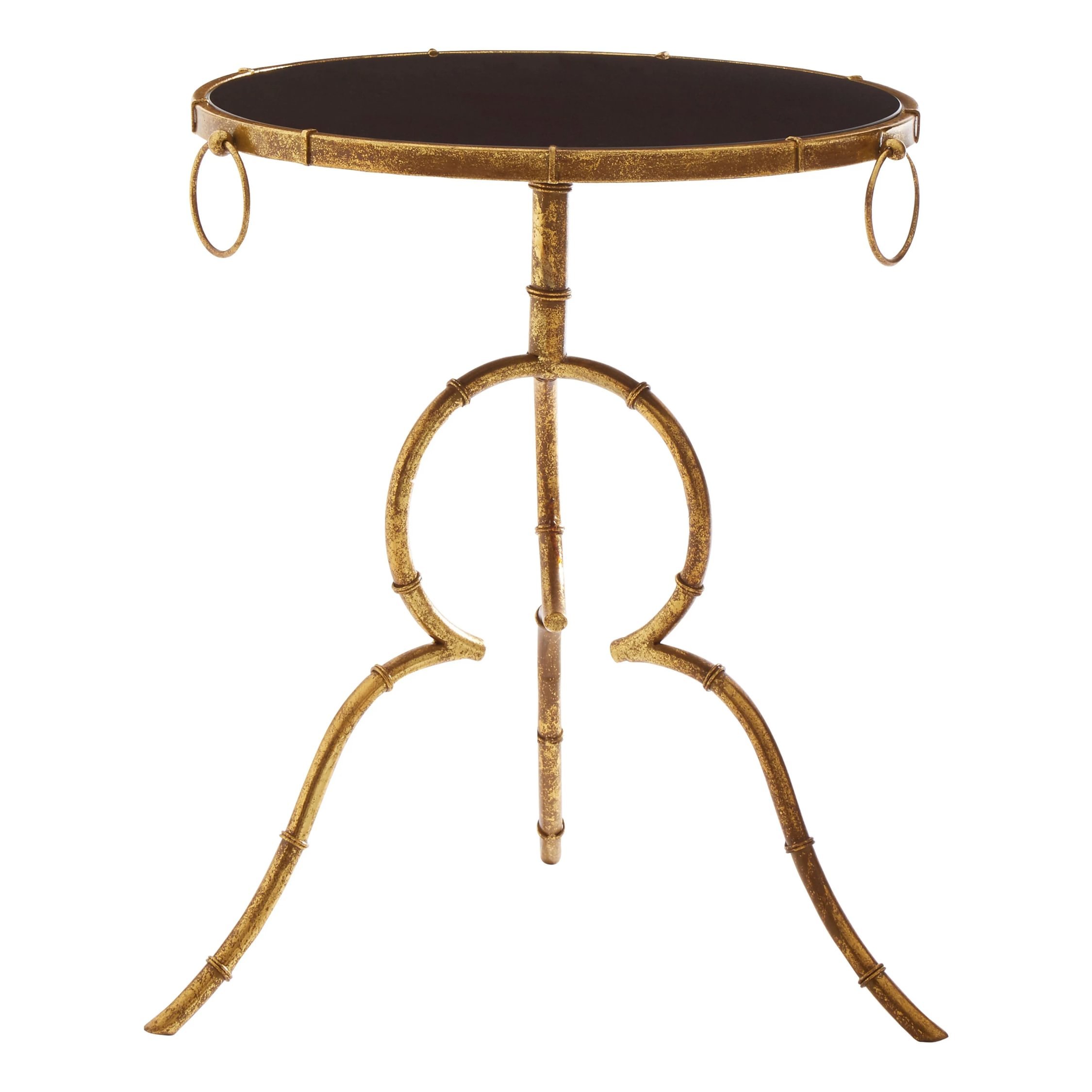 Orsina Tempered Glass Top Accent Table - Black and Gold