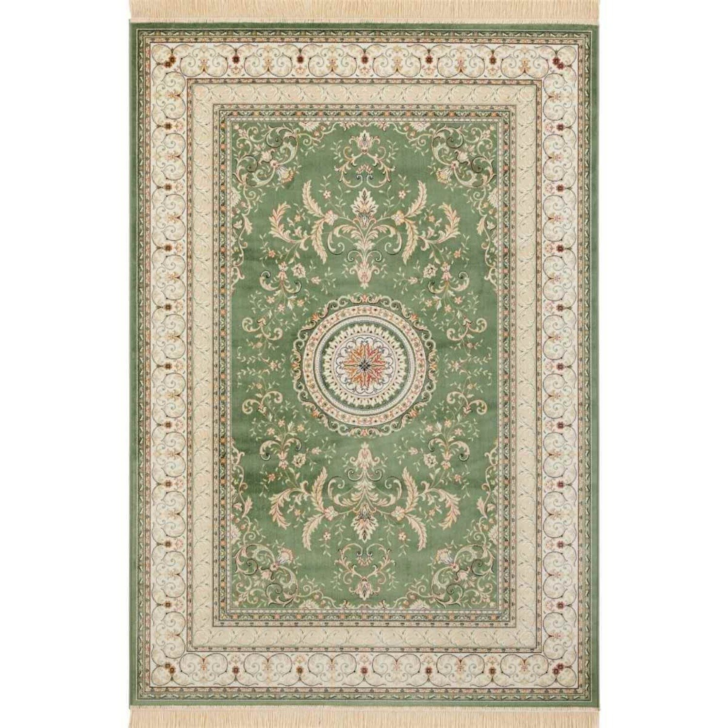 Hanse Home Green Oriental Velvet Antik Negar Vintage Bordered Rug - 95 x 140cm