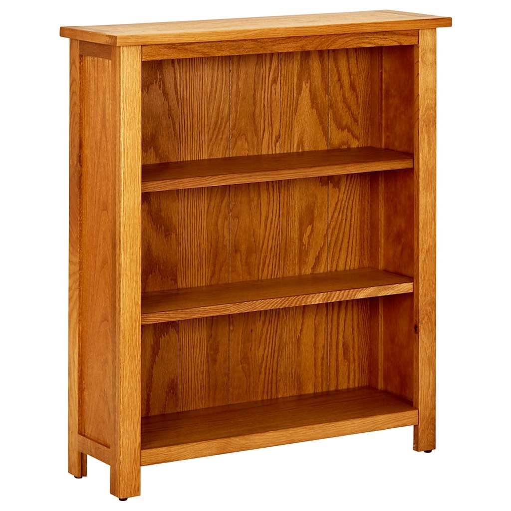 Walplus 3 Tier Solid Oak Bookcase - Brown - 70 x 22.5 x 82 cm