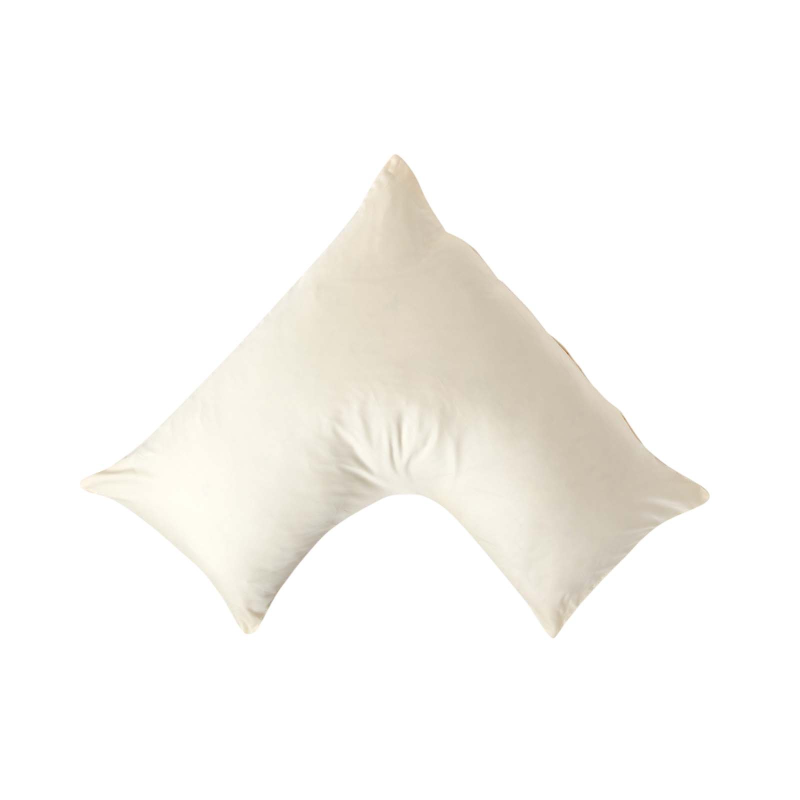 Homescapes Organic Egyptian Cotton Sateen V Shaped Pillowcase - Cream