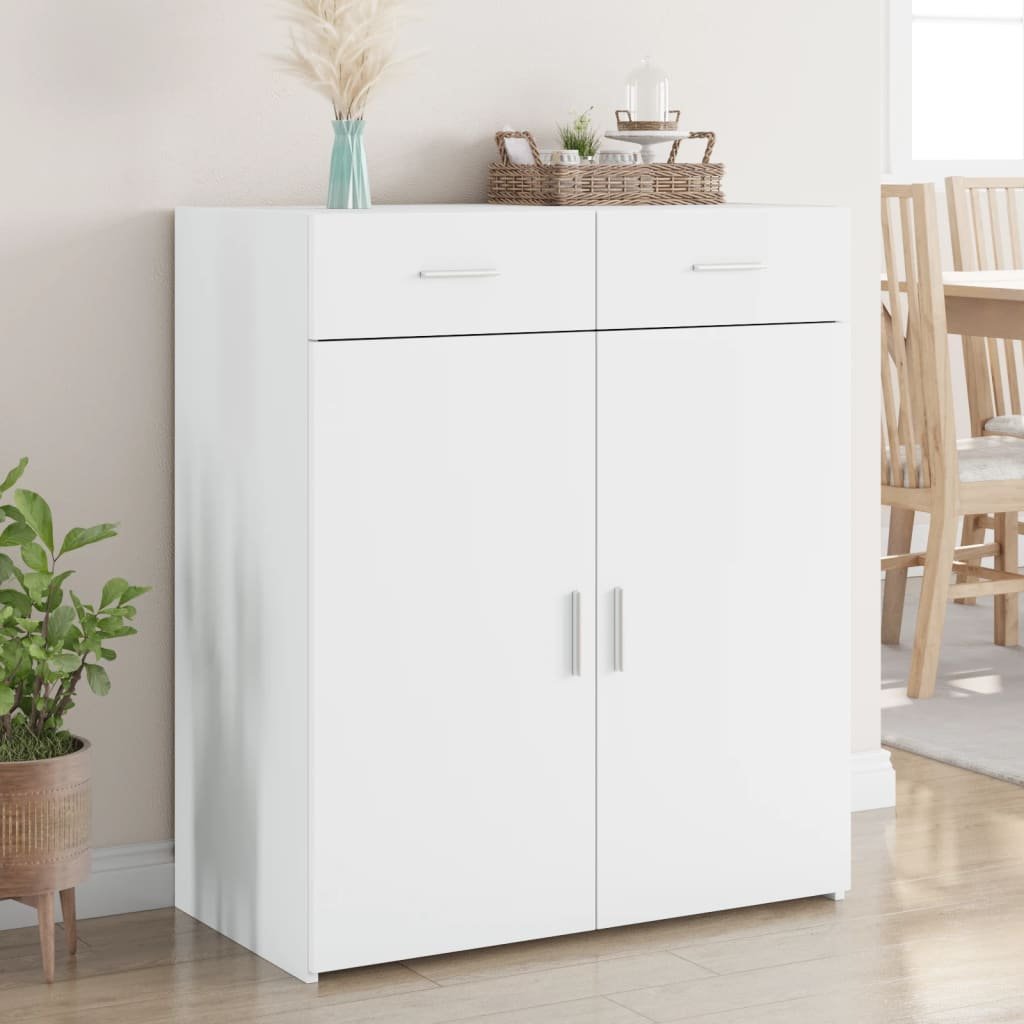 Walplus Engineered Wood Sideboard - White - 80 x 42.5 x 93 cm