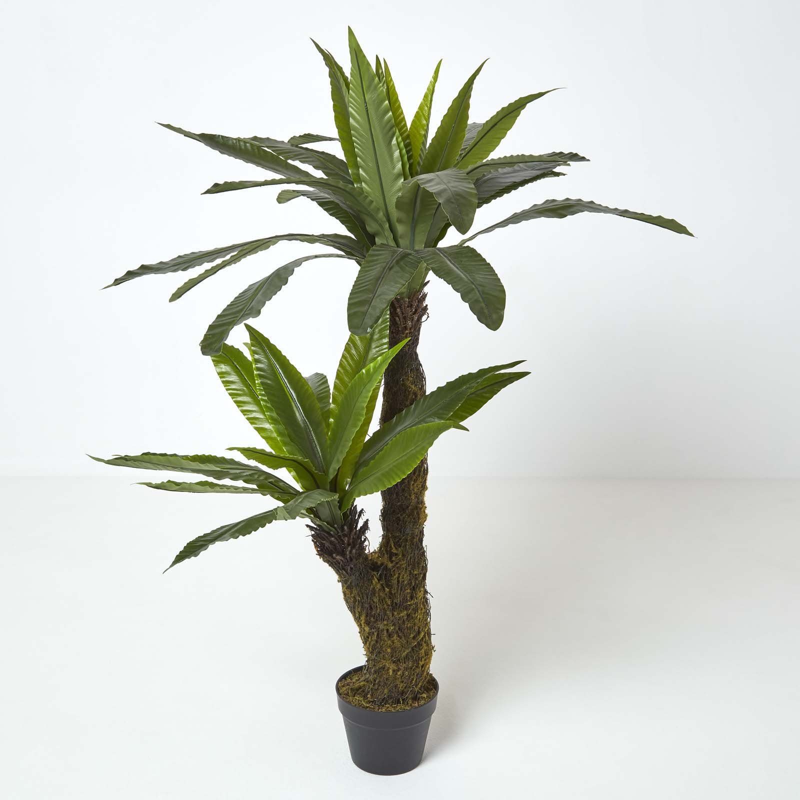 Homescapes Handcrafted Artificial Bird's Nest Fern in Pot - Green