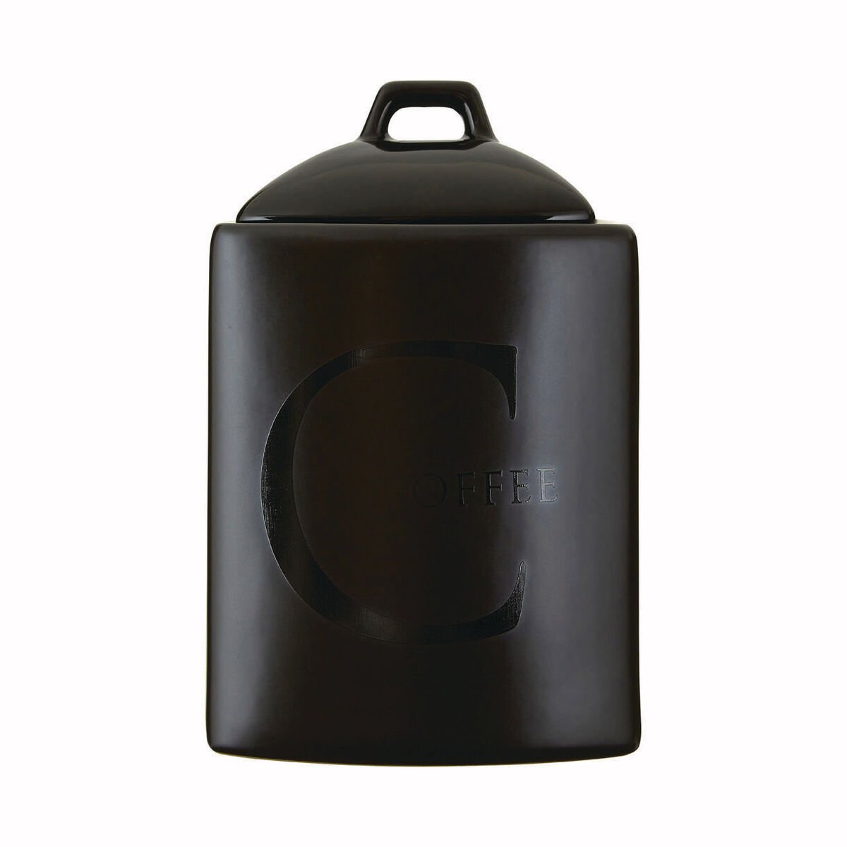 Orsina Text Stoneware Coffee Canister – Black