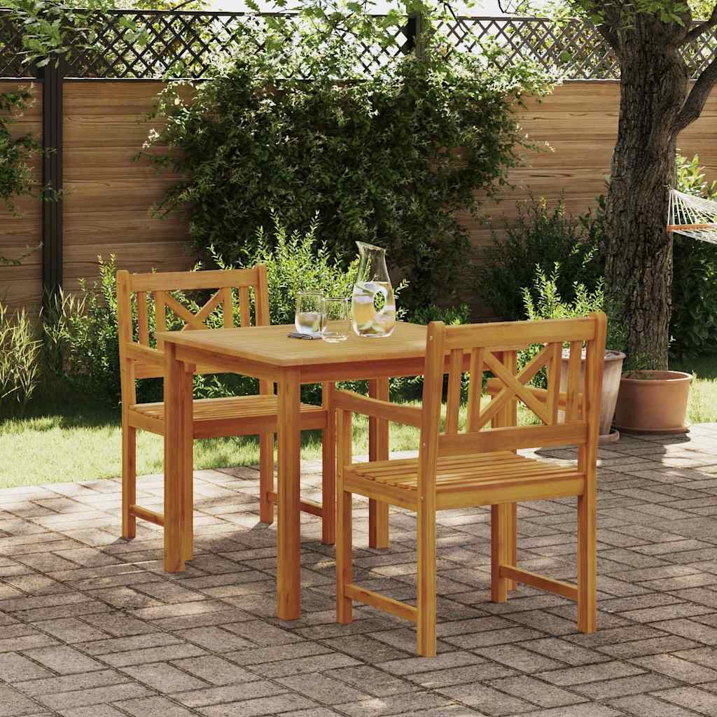 Walplus 3 Piece Garden Dining Set Open Shelf - Brown - 85 x 85 x 74 cm