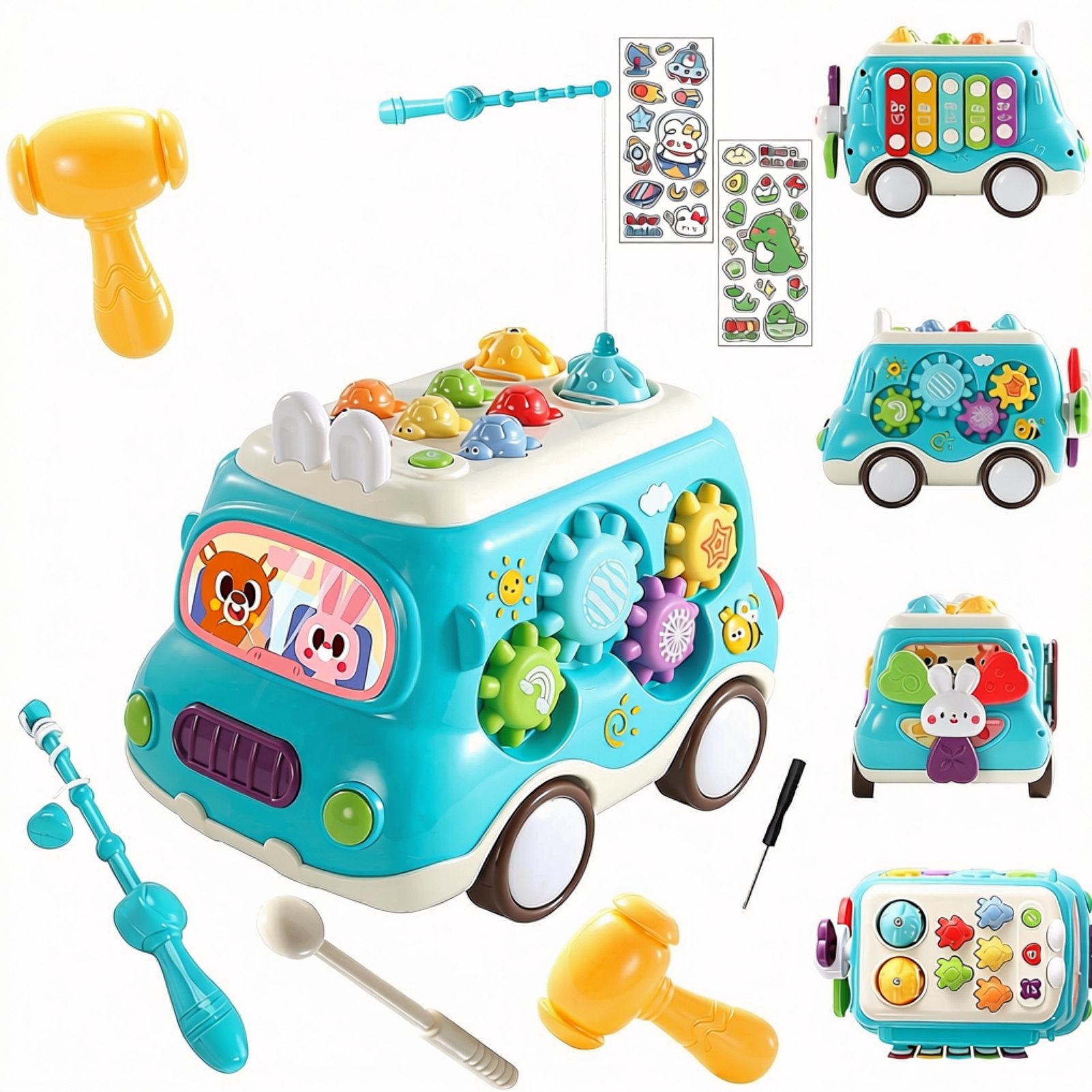 deAO Activity Bus Toy - Blue