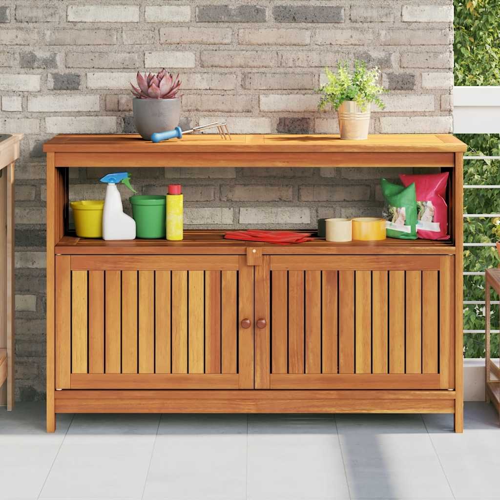 Walplus Solid Acacia Wood Garden Console Table - Brown - 110 x 35 x 75 cm