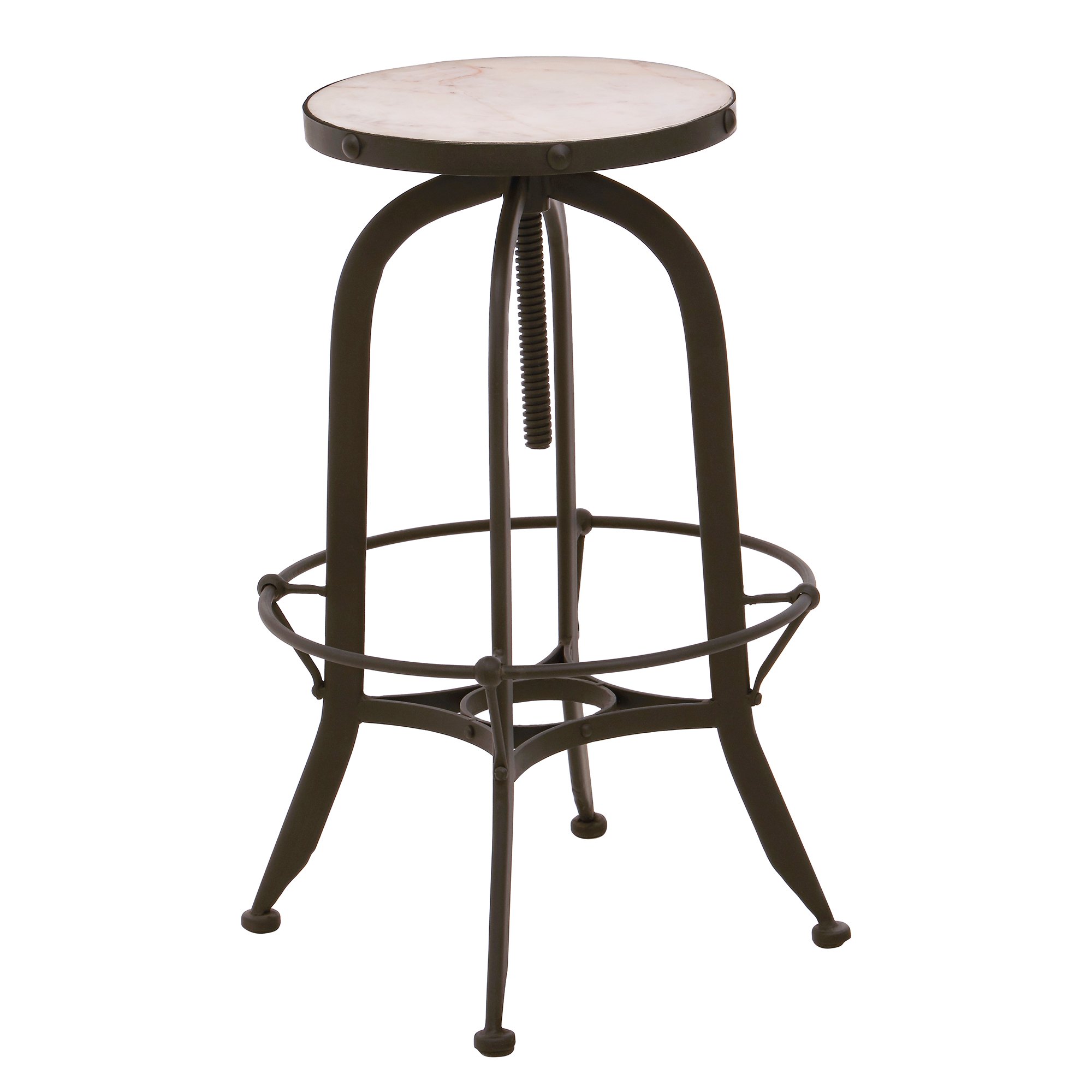 Orsina Vasco Marble Bar Stool – White and Black