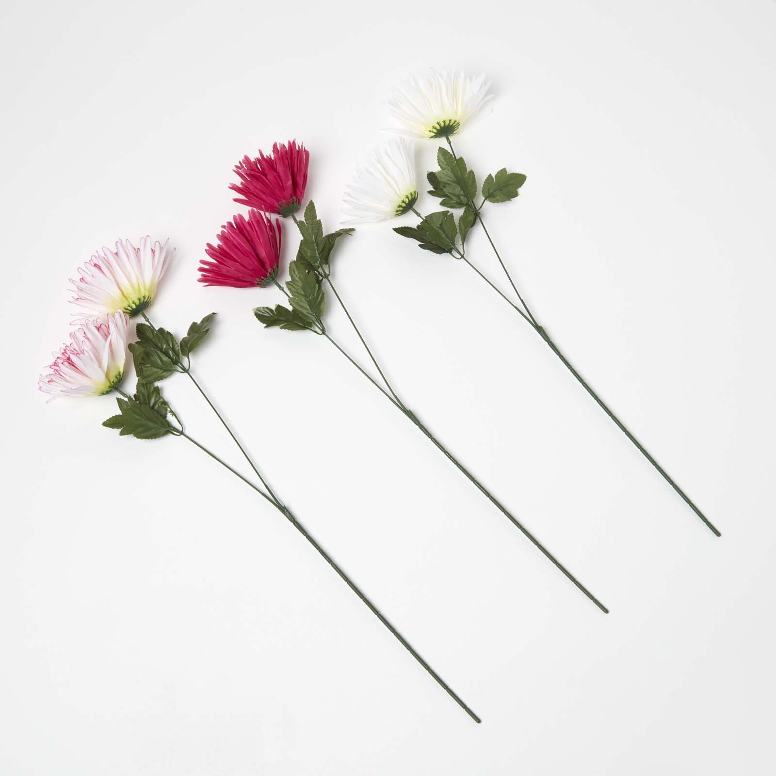 Homescapes Polyester Chrysanthemum Stems 60 cm - Multicoloured