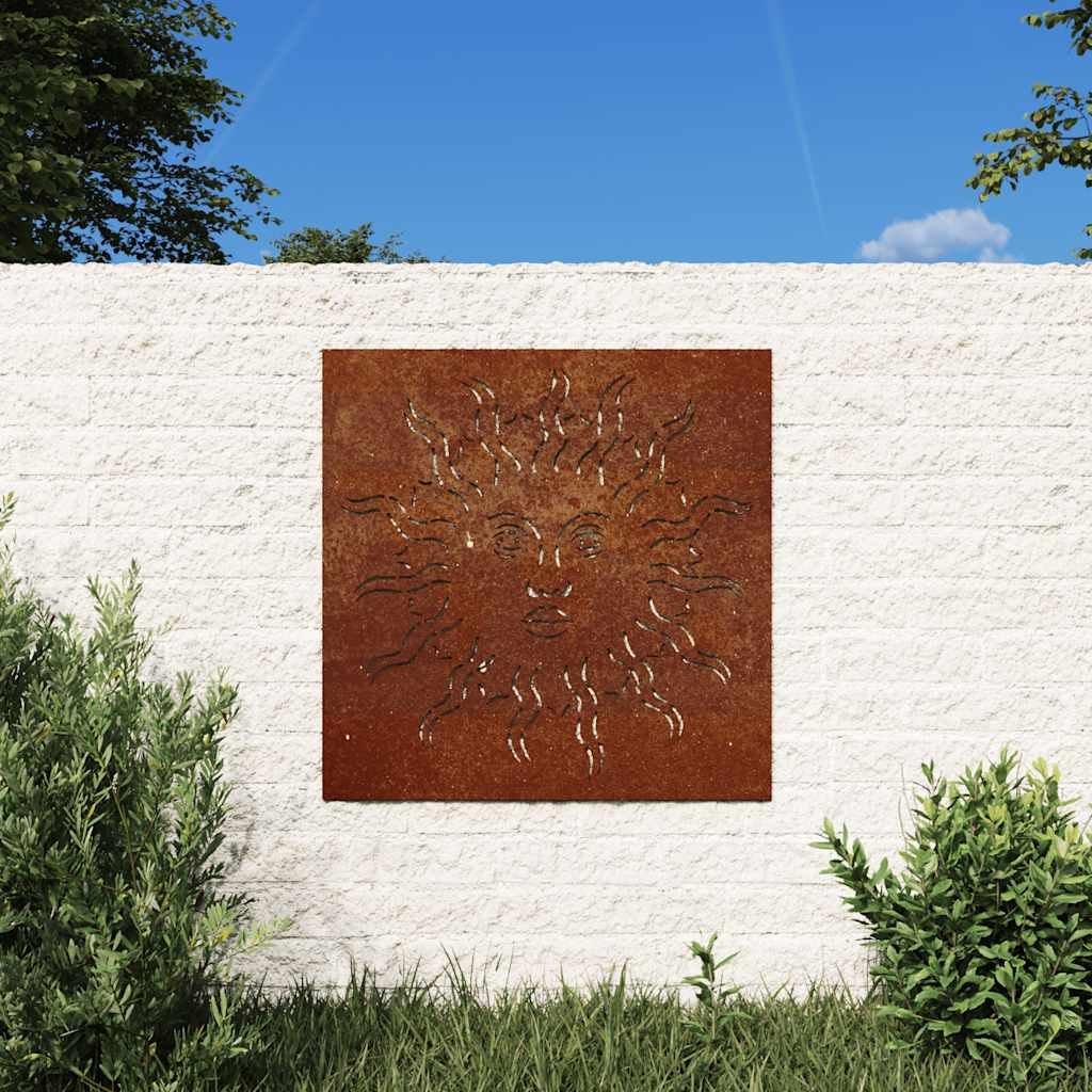 Walplus Garden Wall Decoration Faced Sun Design - Rusty - 55 x 55 x 0.7 cm