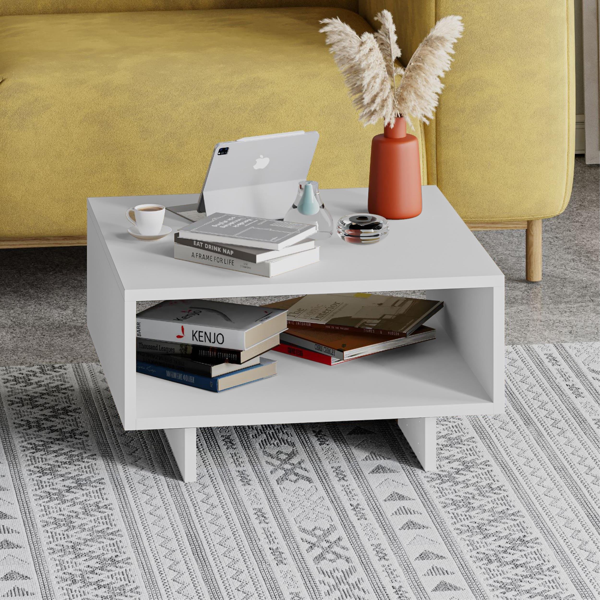 Decortie Hola Melamine Particleboard Coffee Table - White