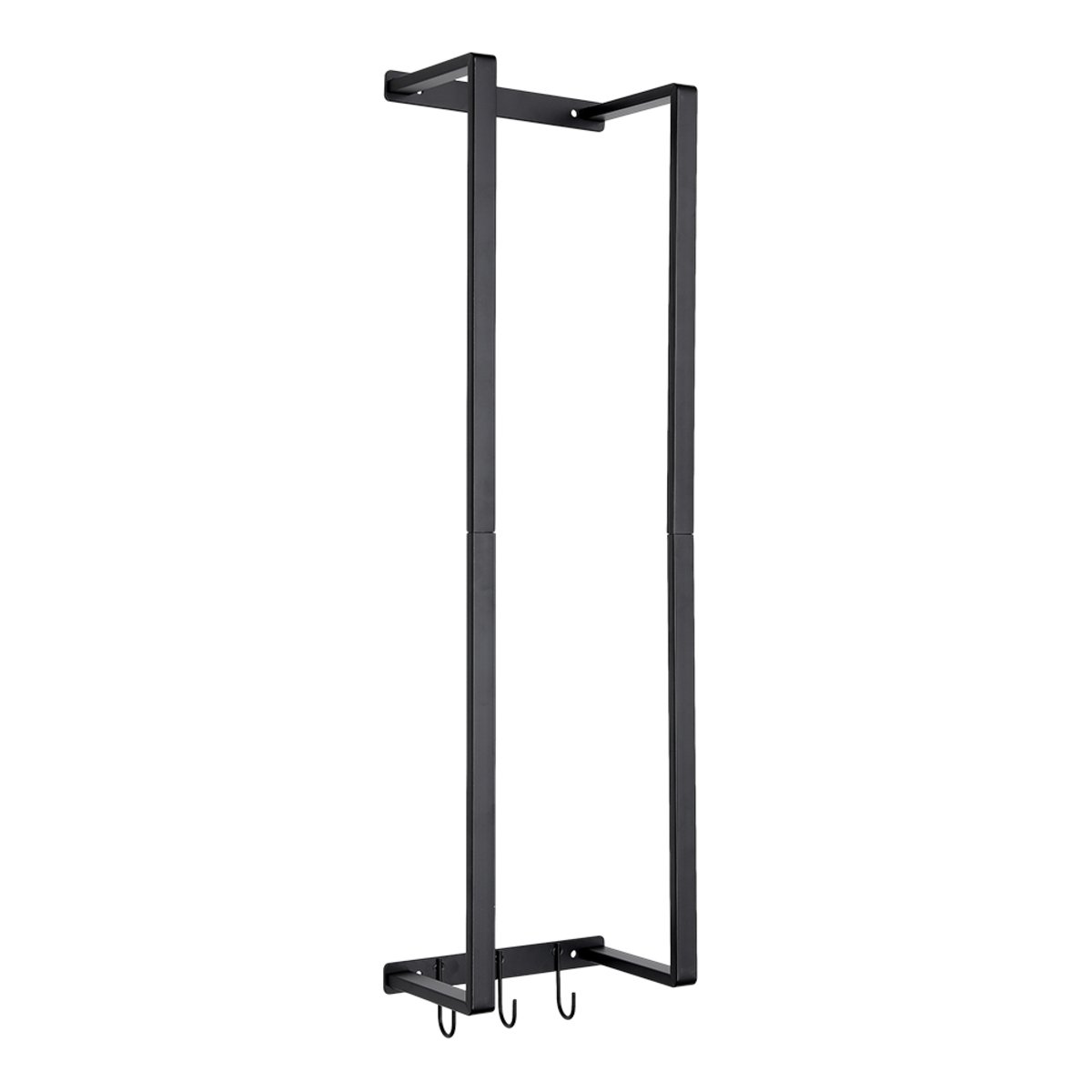 Living and Home Carbon Steel Wall Mount Towel Rack - Black