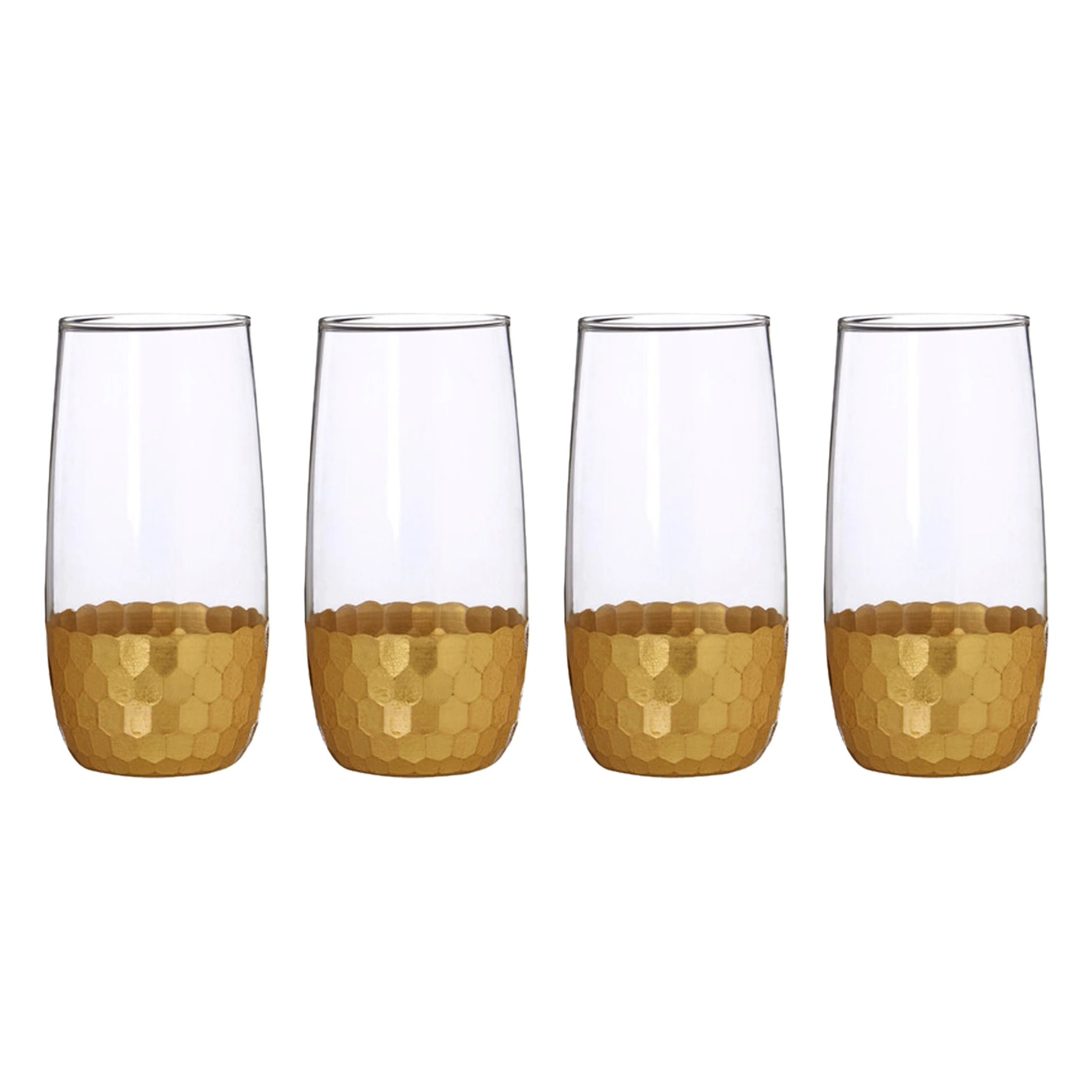 Orsina Set of 4 Astrid High Ball Glasses – Gold
