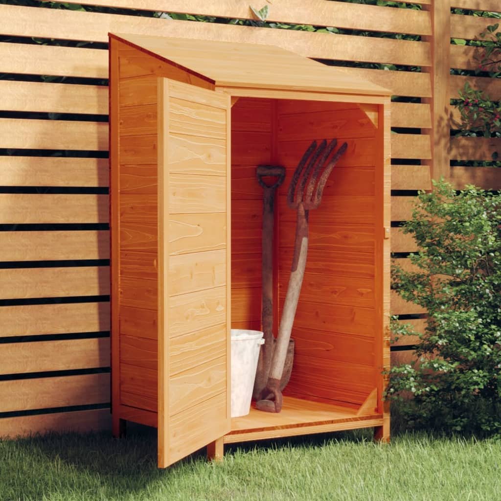Walplus Wood Garden Shed Solid Fir - Brown - 55 x 52 x 112 cm