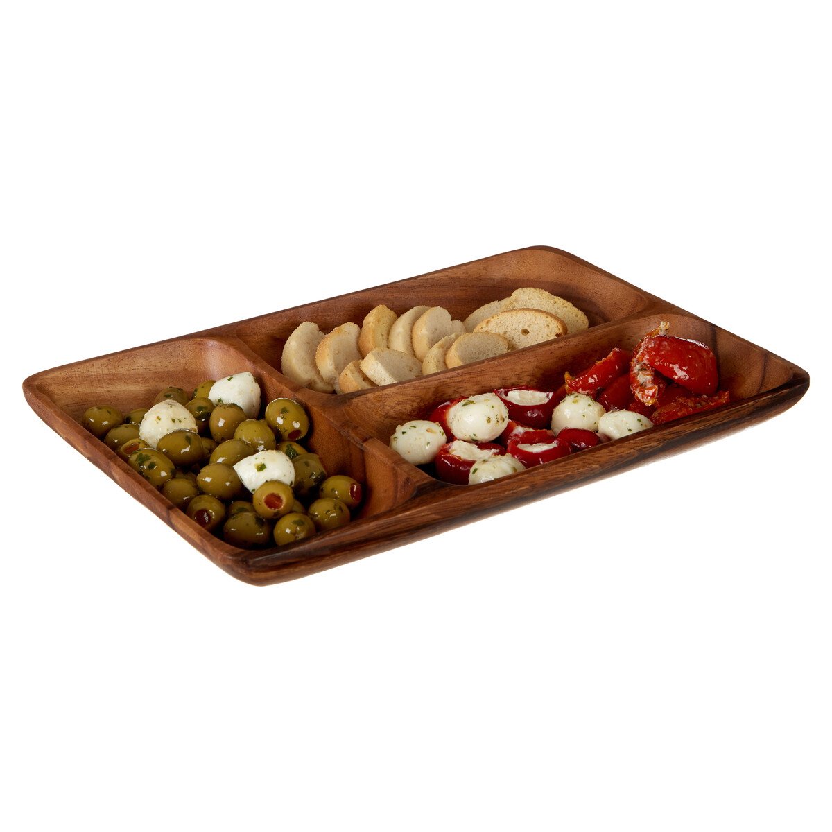 Orsina Kora Three Section Serving Dish in Acacia Wood