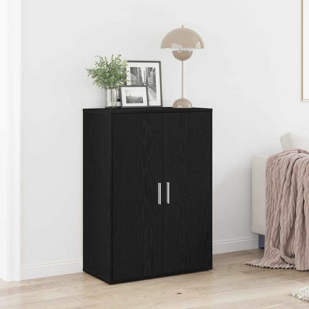 Walplus 2 Door Rectangular Sideboard - Black Oak - 60 x 31 x 84 cm