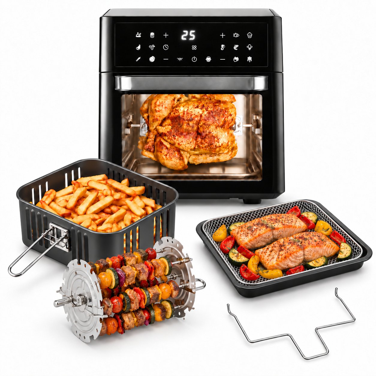 Vytronix 12 Litre 4-in-1 Air Fryer Oven With Rotisserie - Black