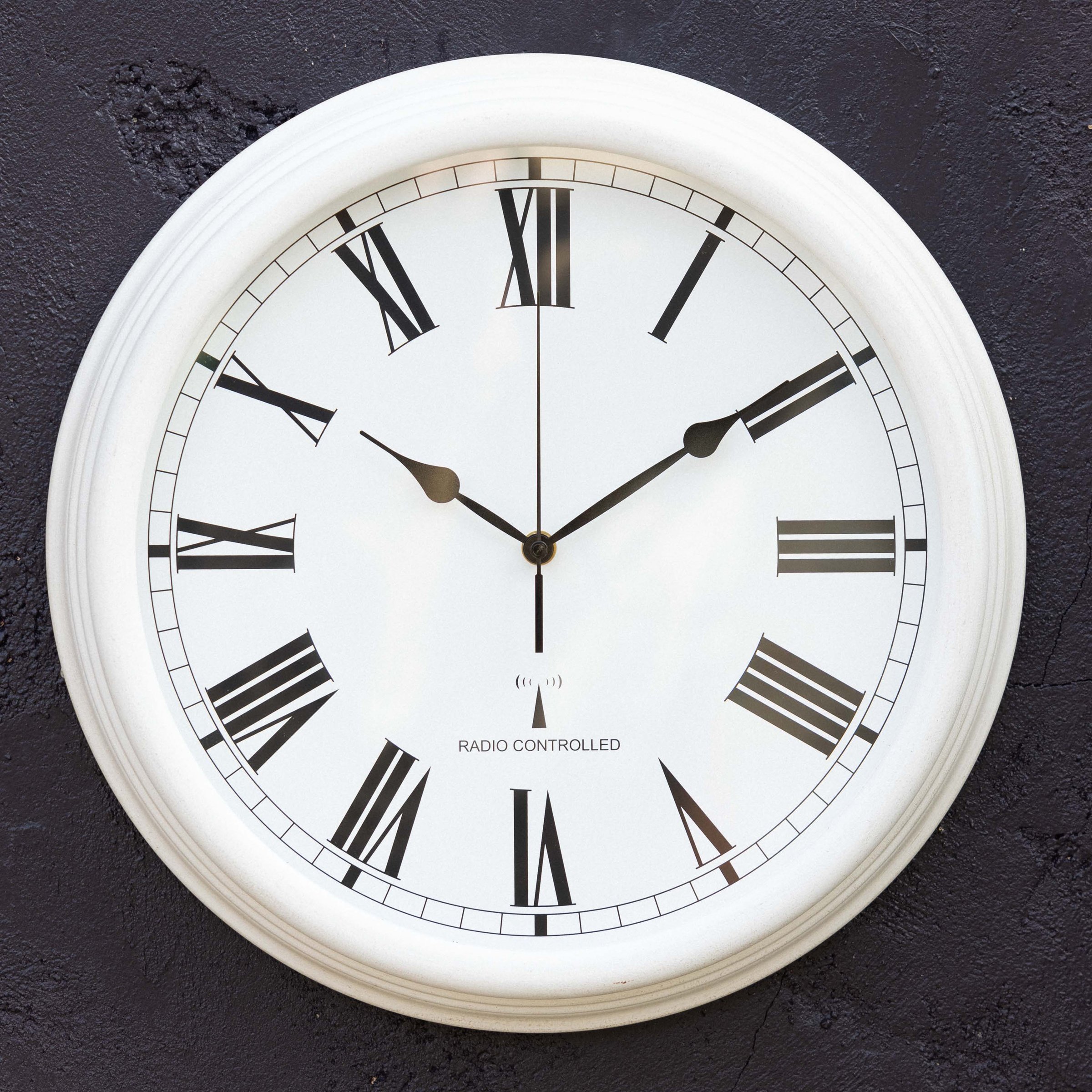 Primrose Radio Controlled 38cm Perfect Time Outdoor Garden Clock - White