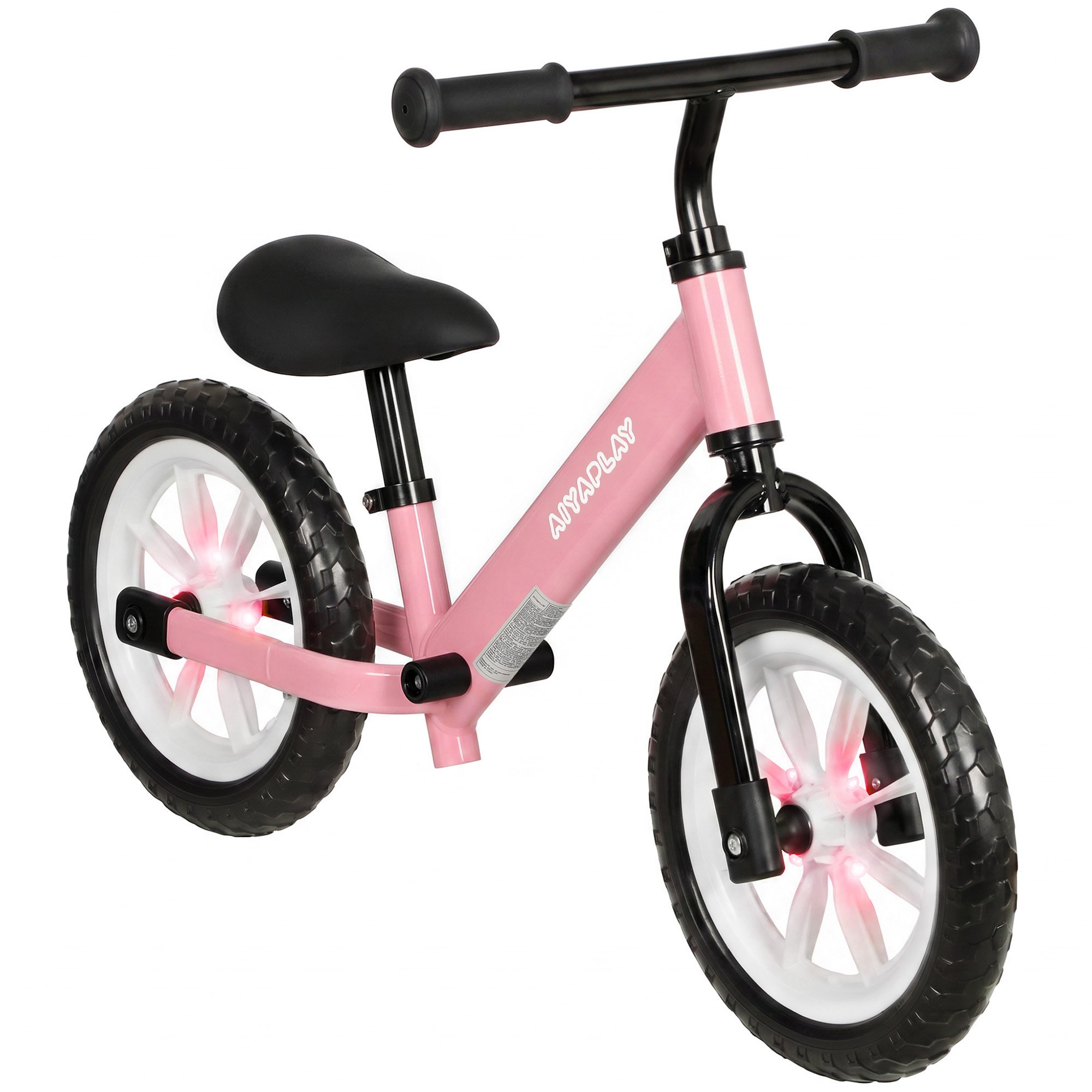 AIYAPLAY 11.2 Inch 2-5 Years Light Up Wheels Balance Bike – Pink