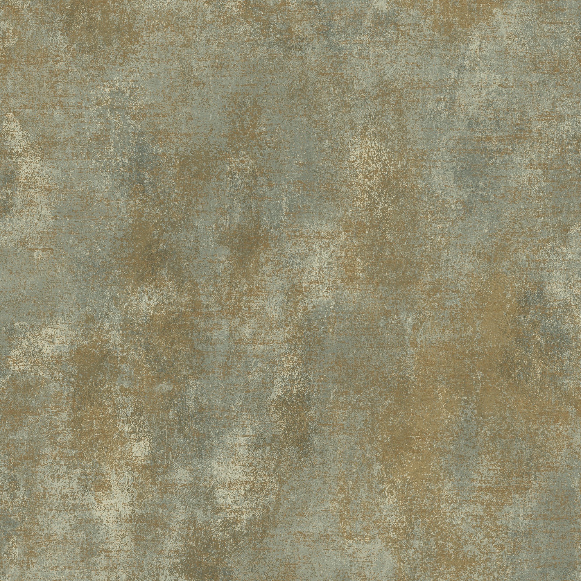 Grandeco Distressed Metallic Plaster Effect Plain Wallpaper - Sage Green