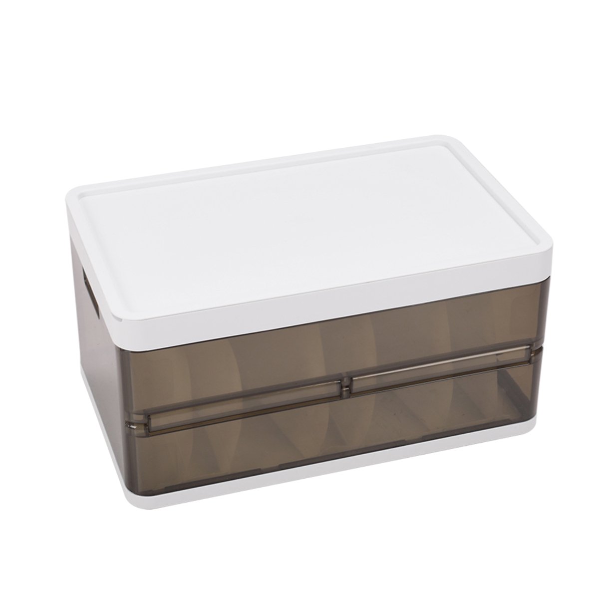 Living and Home Folding Stackable Wardrobe Storage Box - Transparent Brown