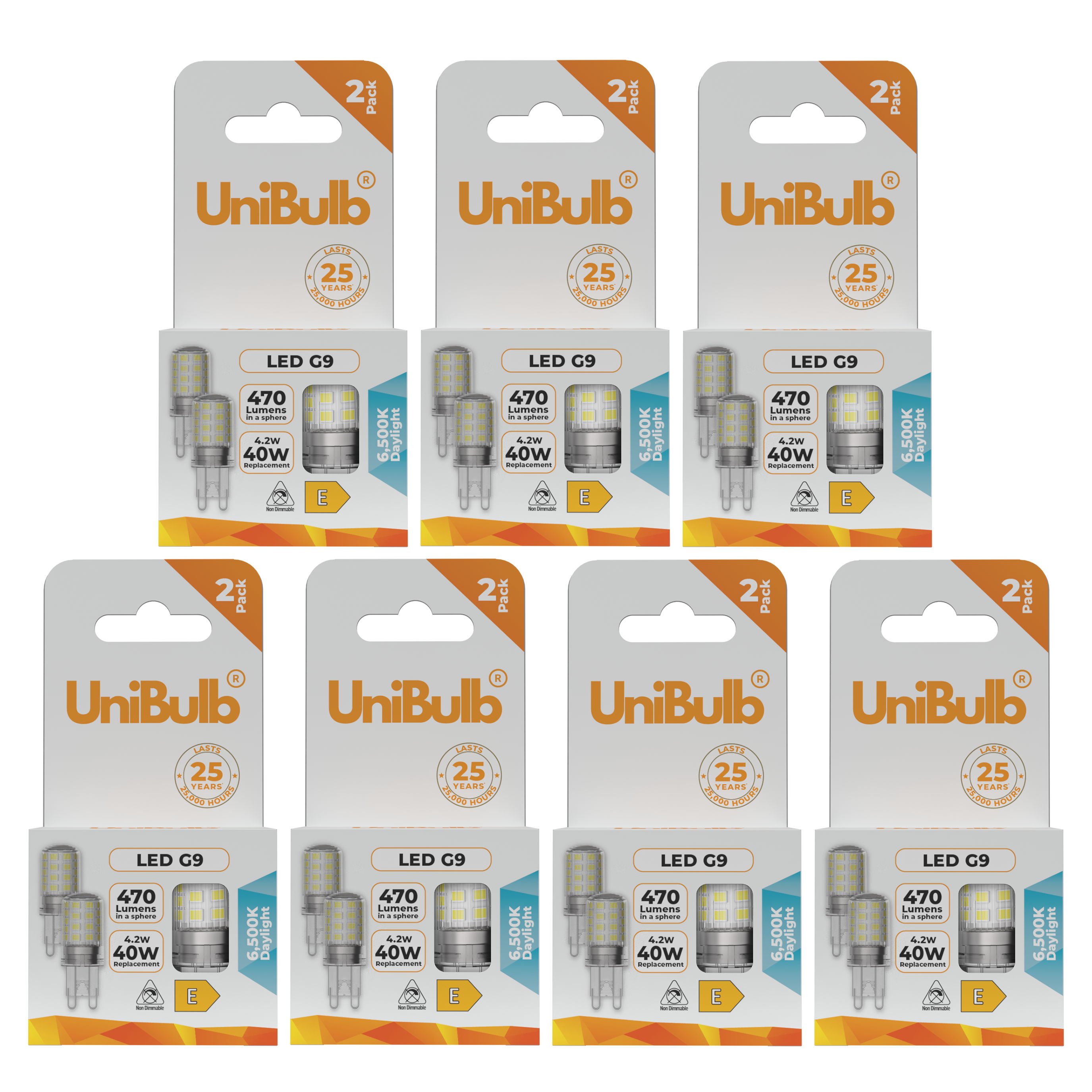 UniBulb 4.2W LED Daylight Capsule G9 Light Bulb - Pack of 14