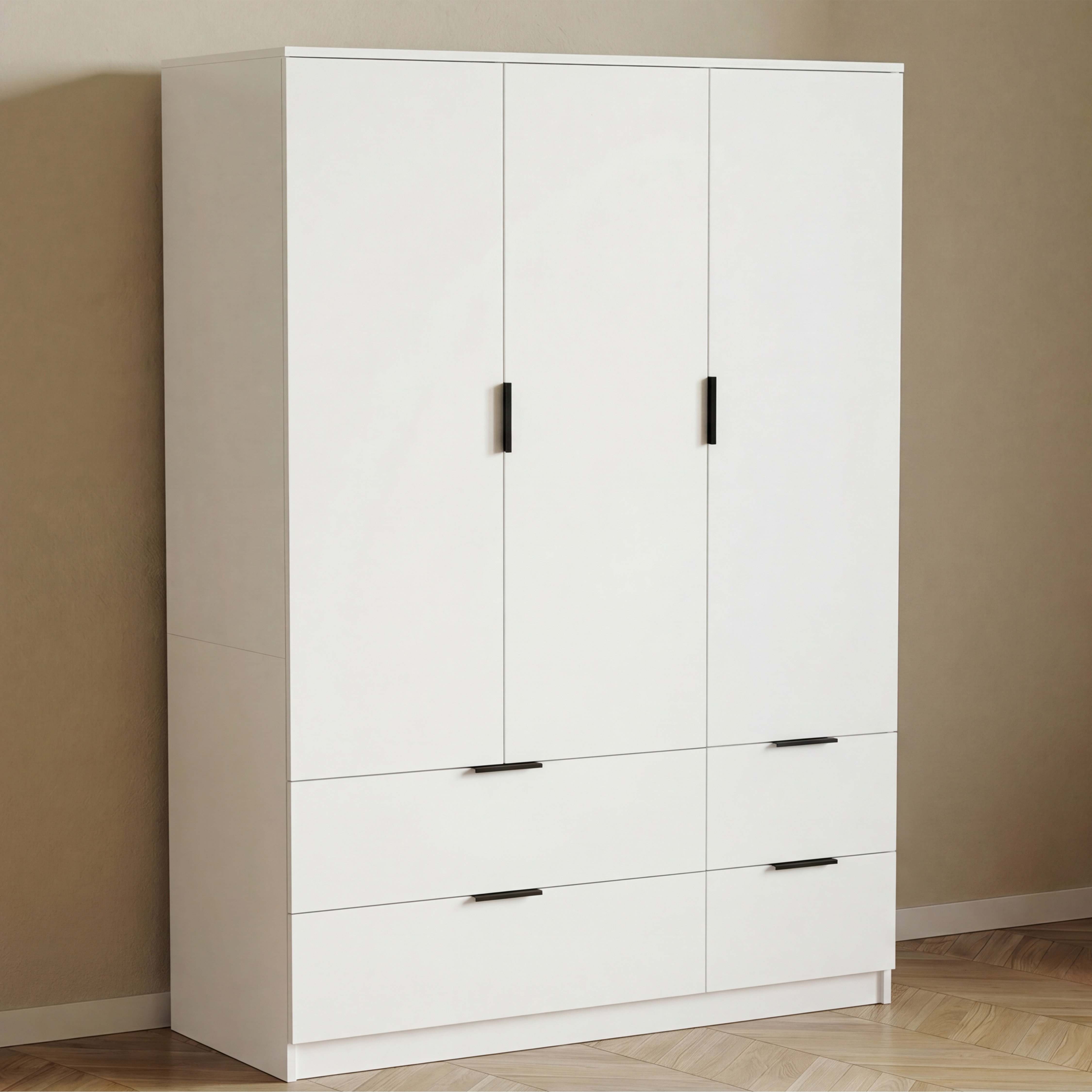 Vida Designs Trega 3 Door 4 Drawer Wardrobe - White