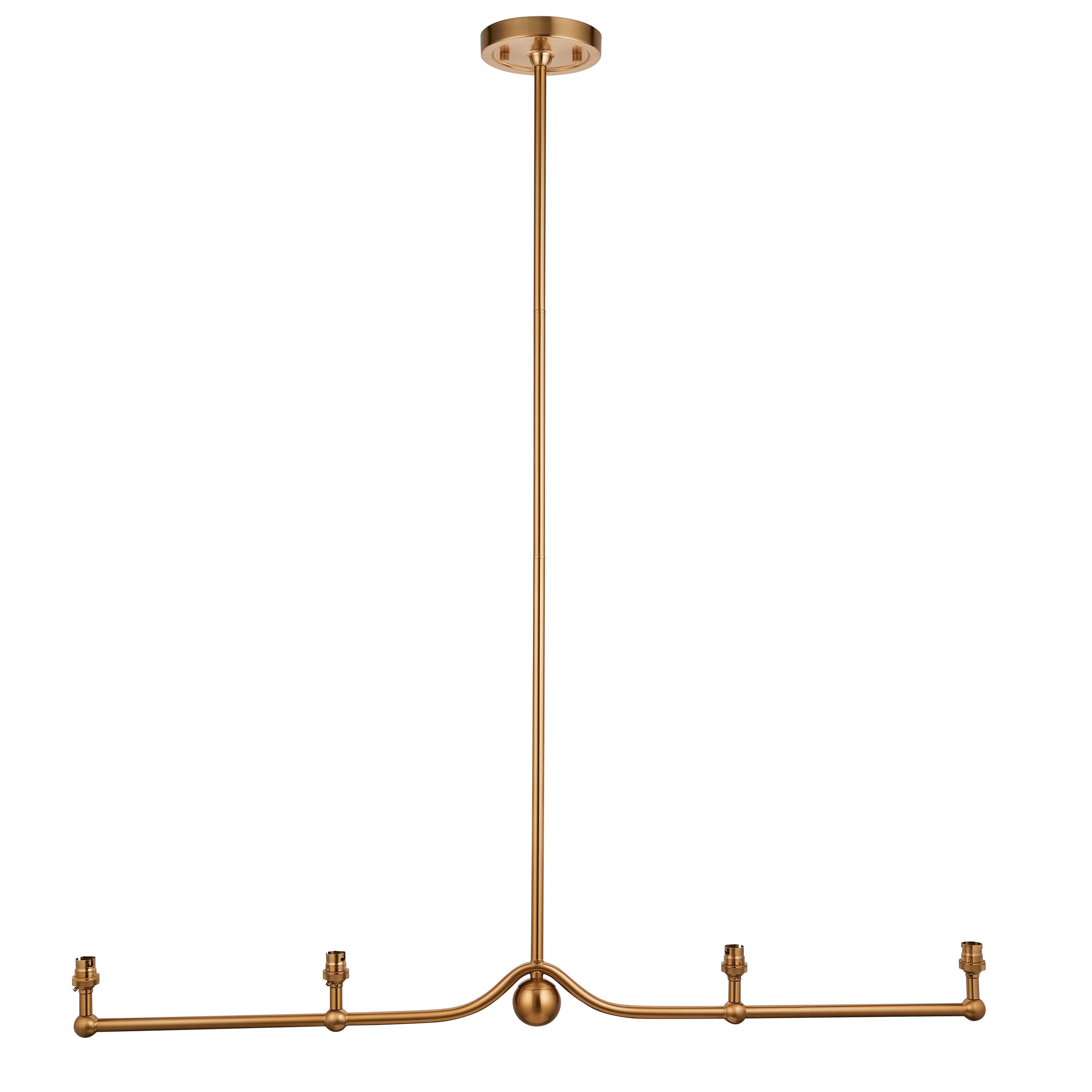Loops Direct Steel 4-Light Pendant - Brushed Aged Brass