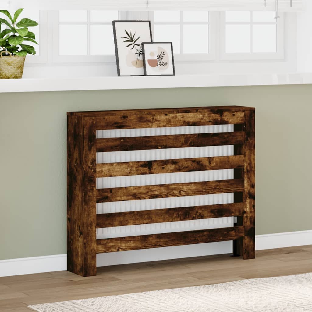 Walplus Engineered Wood Radiator Cover - Smoked Oak - 104 x 20 x 82 cm