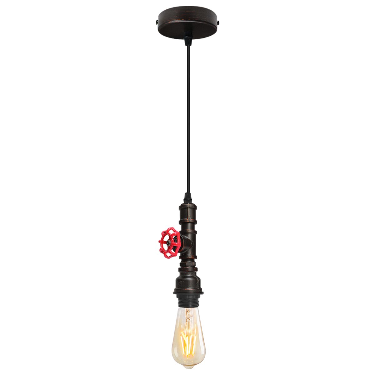 Energy Light Bulbs LED Rustic Water Pipe Ceiling Light - Brown