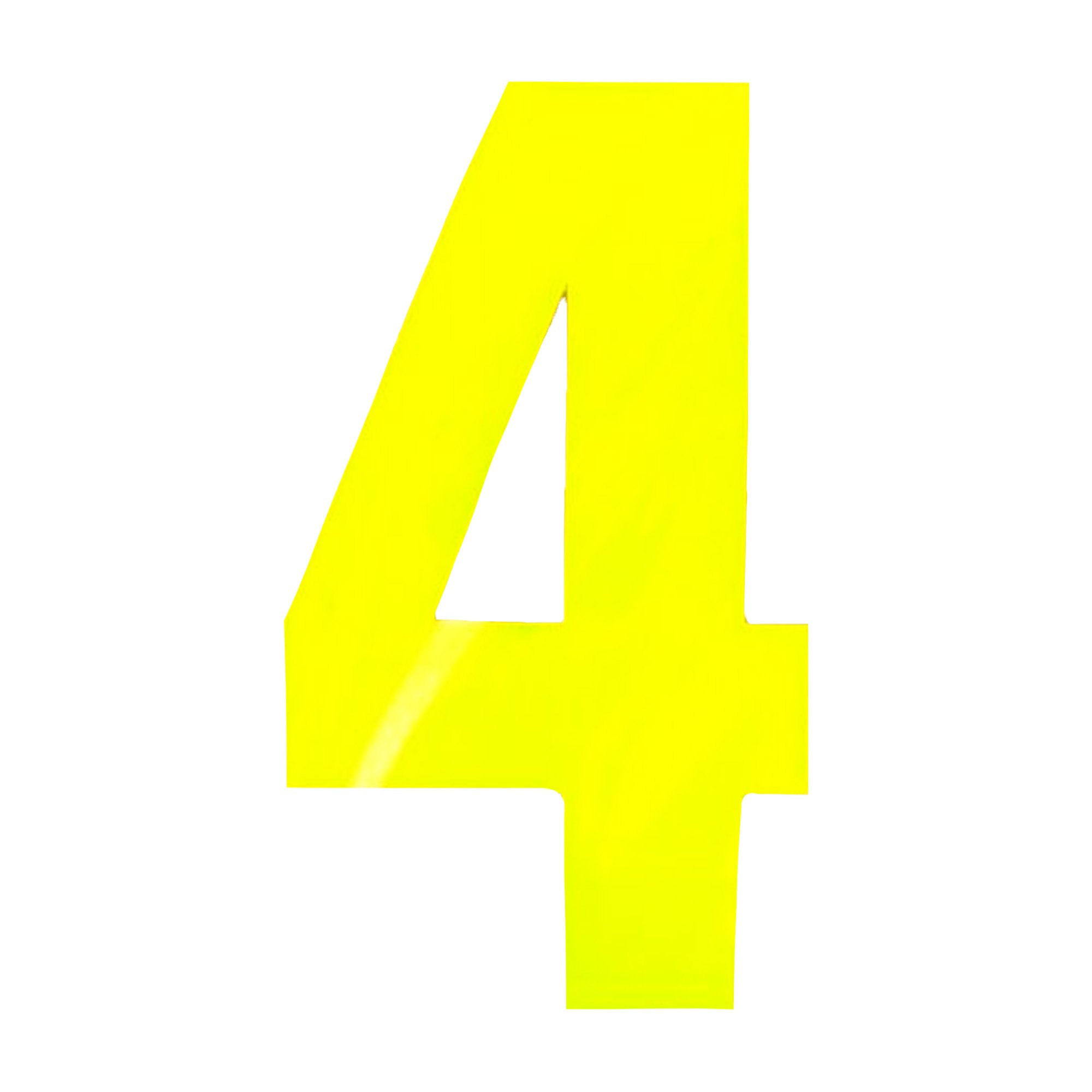 Securit No 4 Hi-Vis Bin Number - Yellow