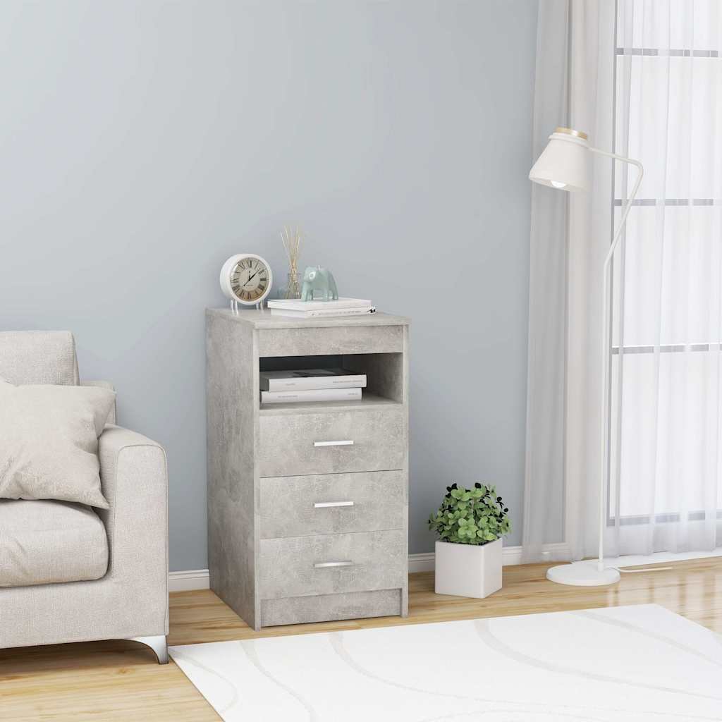 Walplus Engineered Wood Drawer Cabinet - Granite Grey - 40 x 50 x 76 cm