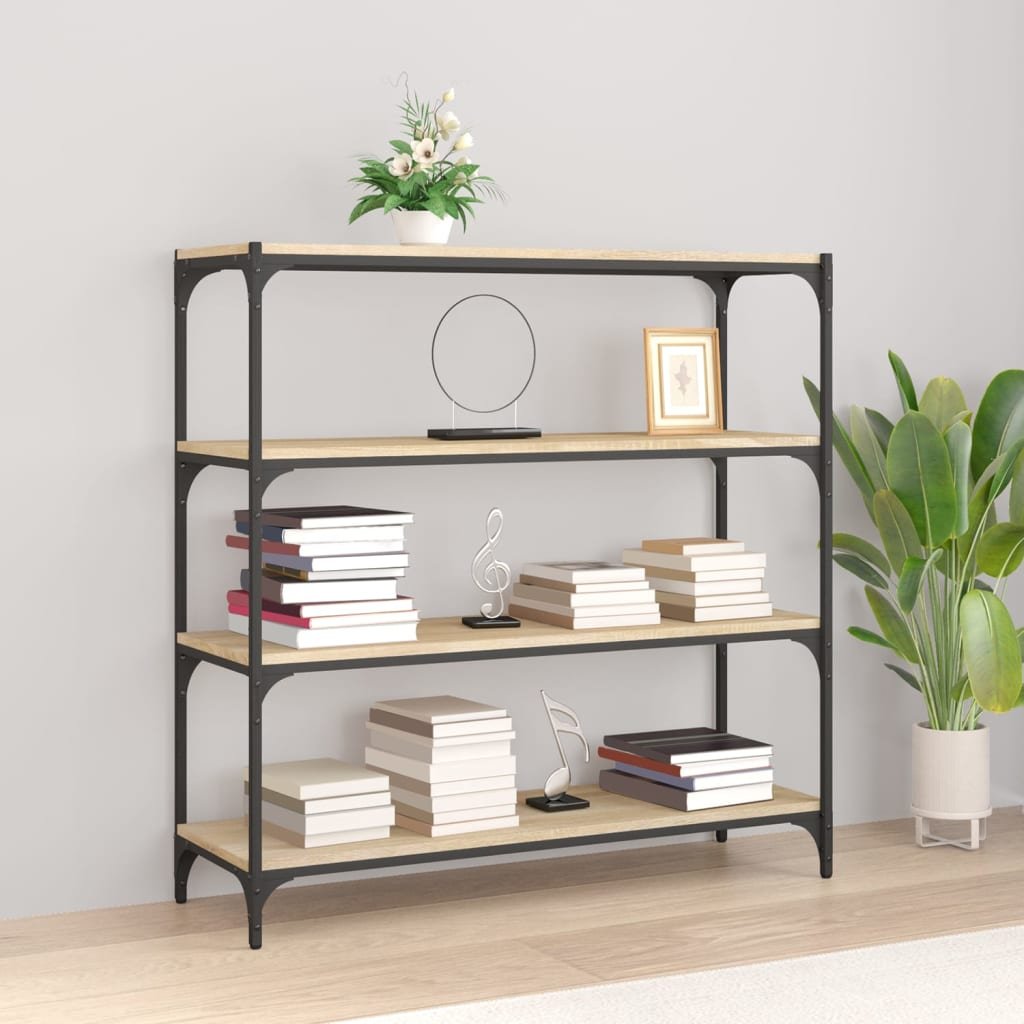 Walplus Engineered Wood Book Cabinet - Light Oak - 100 x 33 x 100 cm