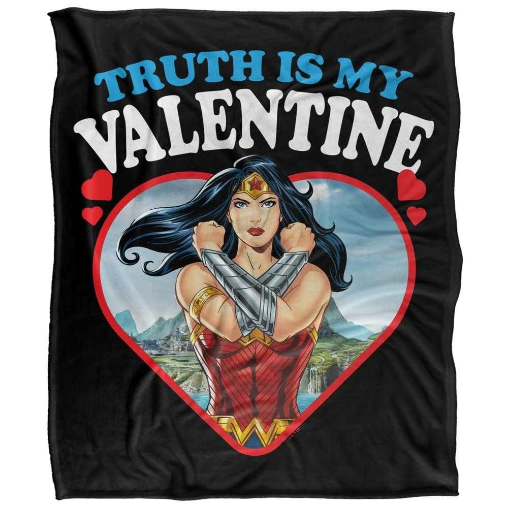 Wonder Woman Truth Is My Valentine Blanket - 152cm x 127cm