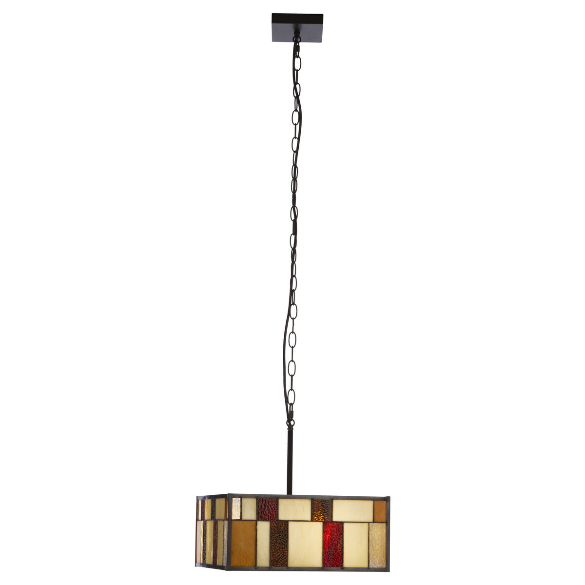 Orsina Waldorf Deco Square Ceiling Light - Brown and Cream