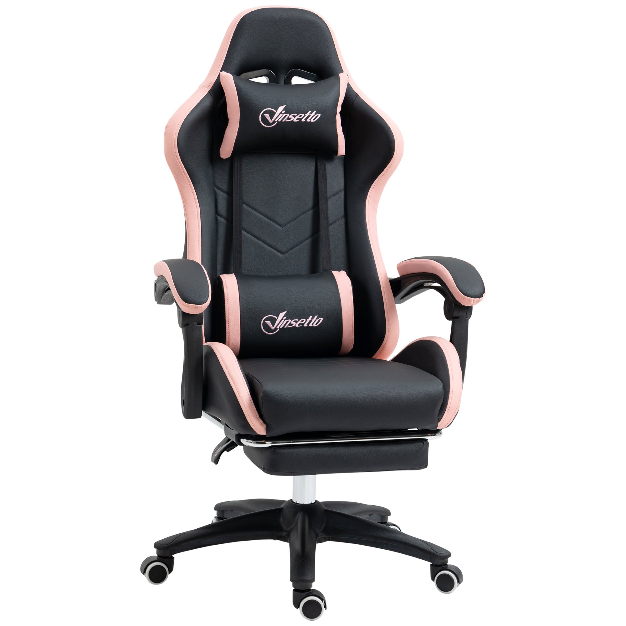 Vinsetto Reclining High Back Computer Gamer Chair - Black and Pink