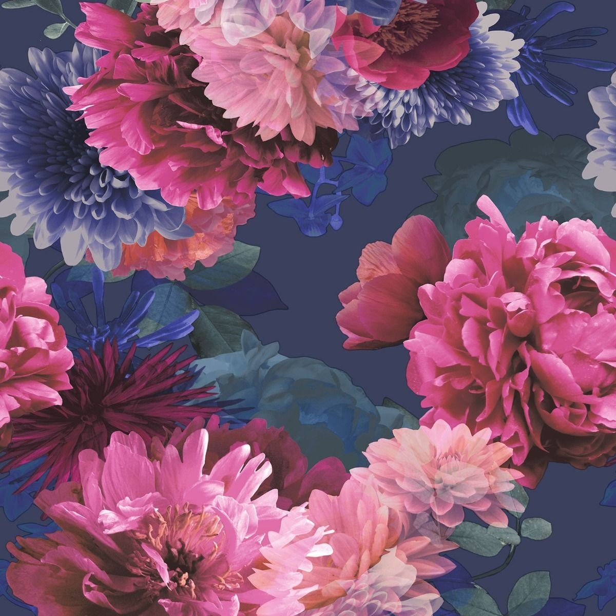 Muriva Lipsy Issey Wallpaper - Blue