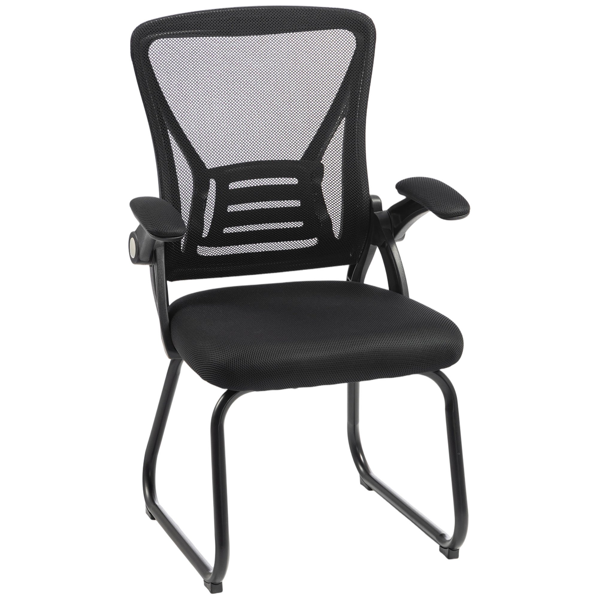 HOMCOM No Wheels Flip-up Armrests Mesh Office Chair - Black